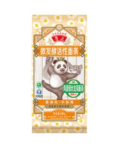 LuHua (Panda) Active Egg Silver Thread Dragon Whisker Noodles 600g, Lightly Fermented Dried Noodles, Handmade-Style, Chewy and Smooth