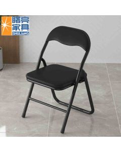 Shuliang (SHULIANG) Camel Folding Chair - Office Meeting Chair Dining Chair Outdoor Fishing Stool - Black + Black Regular