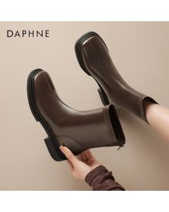 Daphne Women's Ankle Boots Retro Stretch Slim Boots Spring Autumn Casual Boots 4024605010 Brown 35