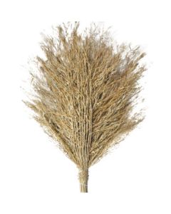 Yimeide Bamboo Handle Large Broom for Outdoor Yard Cleaning, Heavy-Duty Street Park Sweeper for Leaves and Snow, Bamboo Bristles, 3.5 lbs