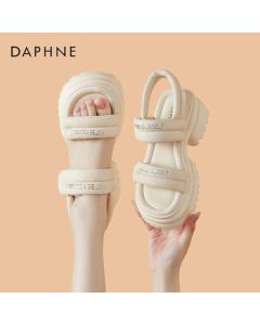 Daphne Women's Sandals Platform Thick Sole Velcro Strappy Roman Casual Shoes 4024303079 Beige 36