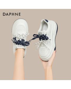 Daphne Platform Sneakers New Arrival for Women, Casual Versatile Shoes 4025404083 White Blue Size 38