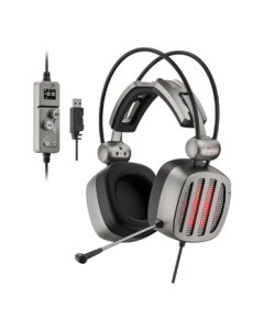 Siberia (XIBERIA) [Best-Selling] S21MAX Dual Sound Card Intelligent Gaming Headset for PC, Gaming Headphones with Mic, PUBG Headset, Esports Headphones with Wired Control and USB 7.1 Sound Effect - Iron Silver Gray