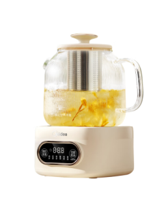 Midea Floral 0-Glue All-Glass Automatic Health Pot Multi-Functional Tea Kettle, Baby Bottle Warmer, Thermostatic Electric Kettle, Tea Maker, Herbal Tea Pot 1.2L YS12B102