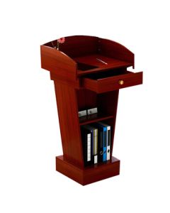 Shoulai Podium Desk Small Lectern Classroom Teacher's Desk School Conference Room Speaking Platform Teak Single Drawer