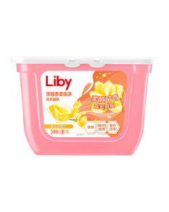 Liby Laundry Detergent Pods, Freesia Scent, 34 Packs, Single Chamber, Long-Lasting Fragrance, Concentrated Laundry Liquid, Quick Wash & Fast Dissolving