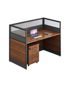 Lanran Office Desk, Office Cubicle, Employee Workstation Partition, Staff Desk, Computer Desk, Straight Single [Includes Cabinet]