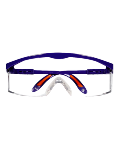 Honeywell S200A Safety Glasses (Asian Fit), Impact Resistant, Blue Frame, Clear Lens, Anti-Fog & Scratch Resistant; 100100