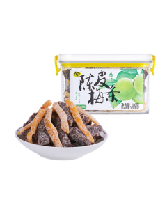 Tianwo Dried Salted Plum Strips with Dried Tangerine Peel, Preserved Fruit Snacks for Office or Pregnancy, 180g/Box