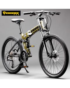 EROADE Soft-Tail Folding Mountain Bike for Men, Adult Off-Road Shock Absorption Lightweight Aluminum Alloy
