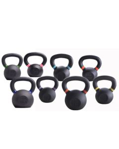 JUNTI Cast Iron Sandblasted Kettlebell Anti-Slip Set of 8 (6-24kg) for Gym Use (114kg Total)