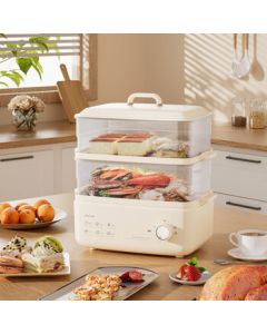 Little Fairy Electric Steamer, Electric Cooking Pot, Electric Hot Pot, Multi-Function Pot, Household Electric Steamer for Buns, 10L Two-Layer Large Capacity Multi-Purpose Pot for Breakfast and Steaming Fish LDZL-8088