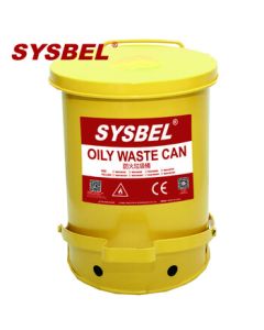 Sisbel WA8109700Y Fireproof and Explosion-Proof Hazardous Waste Chemical Steel Trash Can, Laboratory Waste Collection Bin, 21 Gallon/79.3L