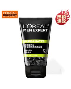 L'Oreal Men's Charcoal Anti-Shine Brightening Cleanser 100ml [Pore Cleansing] Deep Oil Control