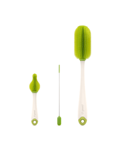 Shixi Baby Bottle Brush Set - Silicone Nipple Brush, Bottle Cleaning Brush, Straw Brush, Portable Cup Brush (3-Piece Set)