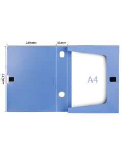 deli 5-Pack A4 Plastic File Box with 55mm Side Width, Thickened Party Branch Data Binder, Financial Storage File Box, Document Organizer Blue 5683