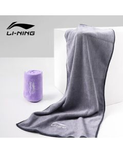 LI-NING Sports Towel for Swimming, Sweat Absorption, Fitness, and Badminton 7666 Blue-Gray-Purple