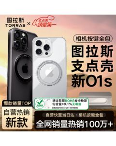 TORRAS Pivot Case O1S [New Release | Top Seller] for iPhone 15 Pro Max - Frosted Magnetic Stand Transparent Case