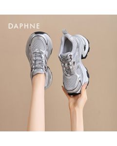 DAPHNE Daphne Dad Shoes Women's Casual Student Running Sneakers Canvas Shoes Silver 40