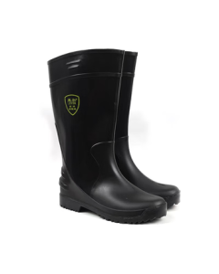 Aoteta Black High-Cut Construction Rain Boots, Waterproof Oil-Resistant Anti-Corrosion Protective Rain Boots, Women's Water Shoes in Black