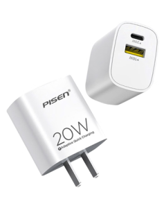 Pisen 3C Certified Apple Charger PD20W Multi-Port Fast Charger for iPhone 17 Pro Max, Compatible with Air 16/15, Xiaomi, Huawei Phones, iPad Tablet Plug