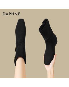 Daphne Retro Wasteland Style Western Boots New Mid-Calf Martin Boots Knight Boots 4025605043 Black 38