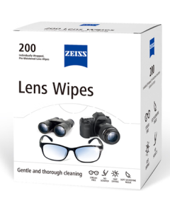 ZEISS Lens Cleaning Wipes for Glasses, Camera Lenses, Pianos - Disinfecting Wipes (200 Pieces)