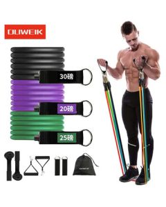 Dewey 15-Piece 150lbs Resistance Band Set - Home Gym Equipment for Chest & Back Muscle Training, Elite Level