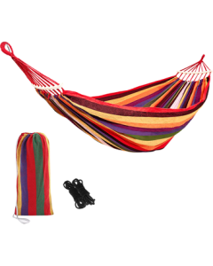 JINGDONG Jingzao Double Rainbow Hammock for Outdoor Camping, Indoor Swing with Widened and Thickened Canvas Anti-Rollover Design 2m*1.5m