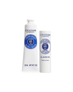 L'Occitane Hand Cream Gift Set with Shea Butter (Hand Cream + Lip Balm) Moisturizing Hydration Repair Birthday Gift Souvenir