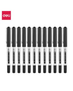 deli 0.5mm Direct Liquid Rollerball Sign Pen Student Exam Gel Pen Black 12pcs/Box S656