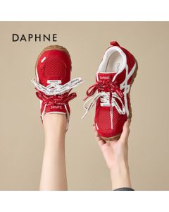 DAPHNE DAPHNE Women's Training Shoes Breathable Canvas Running Shoes Red 35