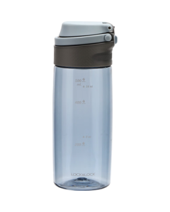 LOCK&LOCK One-Touch Sports Water Bottle Plastic Cup Outdoor Portable Water Bottle with Handle and Scale Unisex Cup Blue 550ml