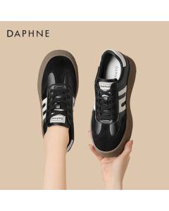 Daphne Women's Casual Shoes Thick-Sole Sporty Versatile German Training Sneakers Comfortable Board Shoes 4024404025 Black 39