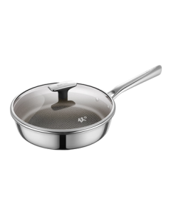 SUPOR Pure Titanium Frying Pan, Coating-Free, Lightweight, Antibacterial Flat Bottom Pan for Pancakes, Compatible with Induction and Gas Stoves CJ26T1