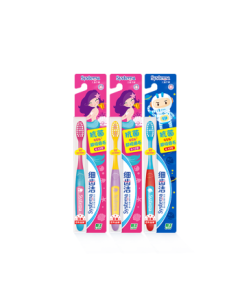 Lion Fine Denture Anti-Bacterial Ultra-Soft Bristle Children's Toothbrush for Ages 6-12, 3-Pack, Stress-Reducing Extra Soft Double-Layer Bristles