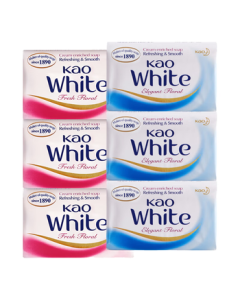 KAO Original Imported Soap 130g*6 Pack Rose Red + Milk White Elegant Floral Scent Bath Soap