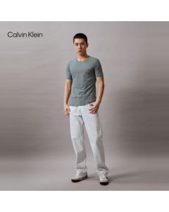 Calvin Klein Jeans Summer Men's Casual Commuting Slim Fit Round Neck Short Sleeve T-Shirt with Double Exposure Print J323250