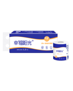 Happy Sunshine Core Toilet Paper 4-Ply 130g*10 Rolls, Thickened Bath Tissue