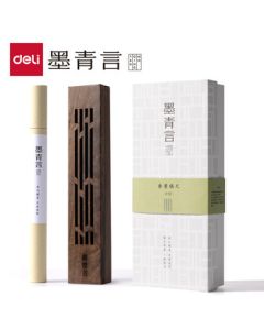 Deli Moqing Scented Paperweight Calligraphy Press Wooden Gift Set - Premium Two-in-One Black Walnut Paperweight for Study Room Essentials (Qianfeng Series)