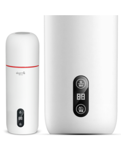 Deerma Portable Electric Kettle with Temperature Control, Safety Pressure Relief Valve, 304 Stainless Steel Inner Liner, 350mL, Ideal for Tea and Milk, Gift Option DR035S