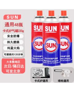 PYRA MID SUN Portable Gas Canister for Camping Stoves, Explosion-Proof Butane Gas Canister for Outdoor Picnics and Torches, 220g*48 Cans