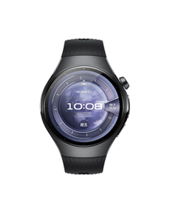 HUAWEI WATCH 5 (46mm) Sky Black with Dark Gunmetal Stainless Steel Case and Black Fluoroelastomer Strap