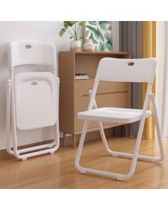 Liuhua Girl Chair Folding Chair Plastic Backrest Stool Office Conference Chair Simple Leisure Chair Dining Chair Computer Chair YT88 Pure White