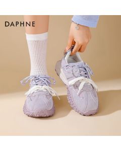 Daphne Platform Women's Training Shoes 2025 Spring Lace-Up Comfortable Versatile Fashion Casual Shoes Purple Size 37