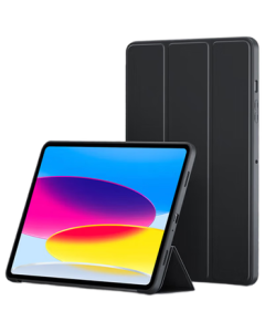 Biyaz Compatible with 2025/22 iPad 11-inch A16 Chip Case, Apple Tablet 11/10 Cover with Smart Sleep Tri-Fold Stand PB382 - Premium Black