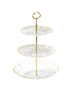 YIJUKE [Metal Rod/3-Tier] Light Luxury Fruit Tray, Living Room Coffee Table Snack Tray, Candy & Nut Dessert Stand, Sweet Treat Serving Plate