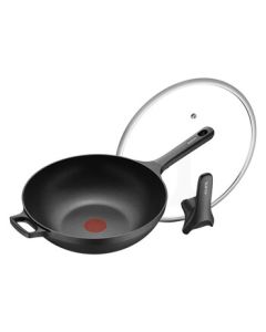 SUPOR Wok with Red Dot Non-Stick Titanium Alloy Frying Pan, Induction Hob & Gas Stove Compatible, 32cm (EC32SAP01)