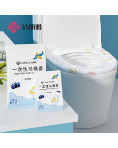 Grace & Joy Disposable Toilet Seat Covers for Travel, Non-Woven Printed Pattern, 10-Pack