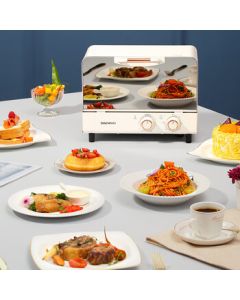 DAEWOO Mini 10L Electric Oven for Baking Cakes and Bread, Multi-functional Countertop Oven DY-KX01 10L